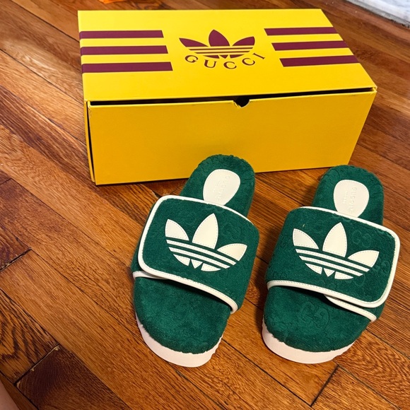 adidas x Gucci GG Platform Sandal Green - Picture 1 of 7